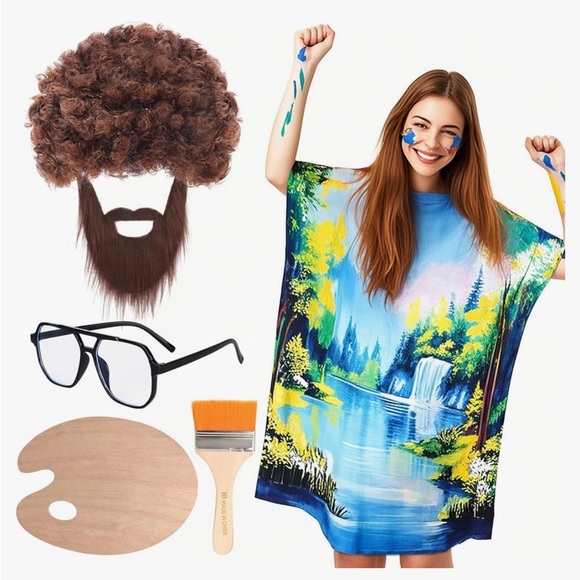 Bob Ross Couple Costume /Halloween or Painting Party - Picture 1 of 2